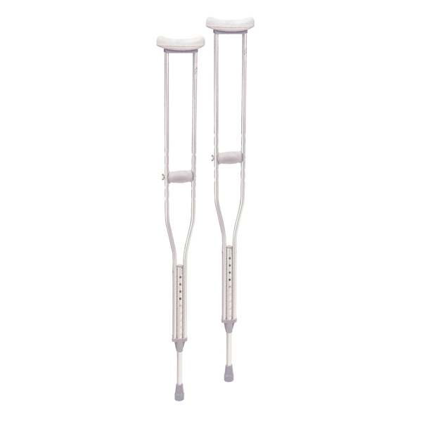 Walking Crutches with Underarm Pad and Handgrip - Tall Adult - Click Image to Close